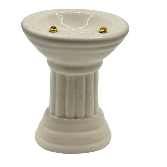 Doll House Ceramic Pedestal Sink With Brass Accents Which are broke off - Picture 4 of 6